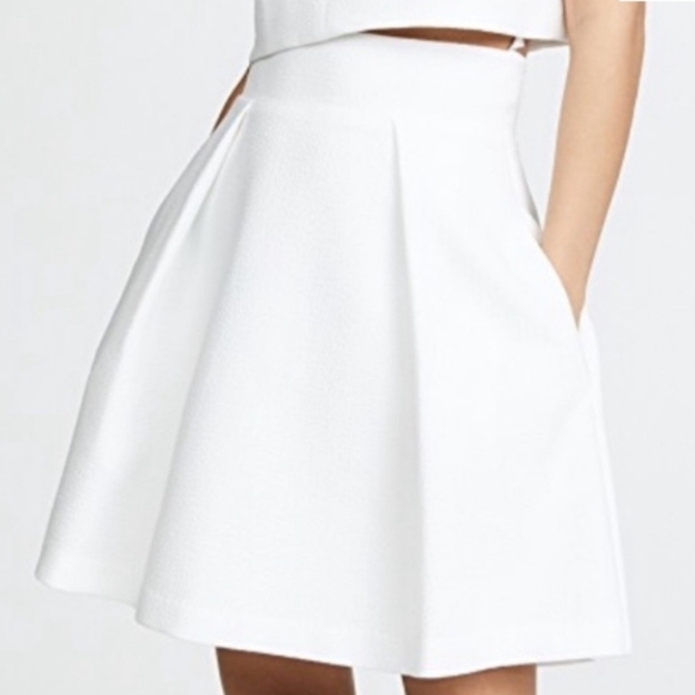 Black Halo Elegant White A-Line Skirt